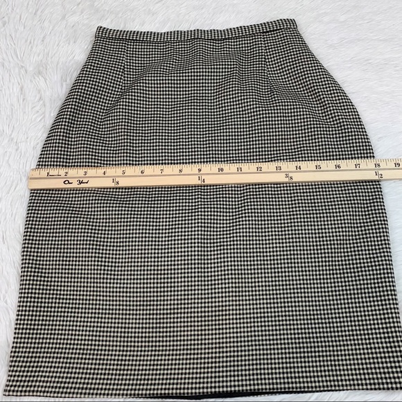 Rodier Women check plaid wool blend pencil skirt high waisted - Picture 4 of 10